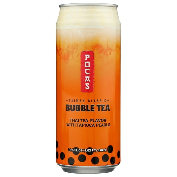 (Pack of 24) Pocas Thai Bubble Tea with Tapioca Pearls, 16.5 fl oz