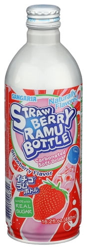 (Pack of 24) Sangaria Ramune Strawberry Bottle Can 16.2 fl oz