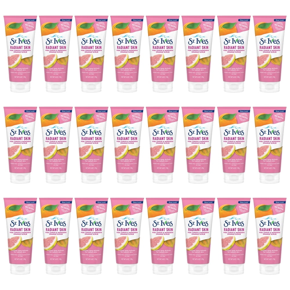 Pack of (24) St Ives Scrub, Even And Bright Pink Lemon And Mandarin Orange 6 Ounce