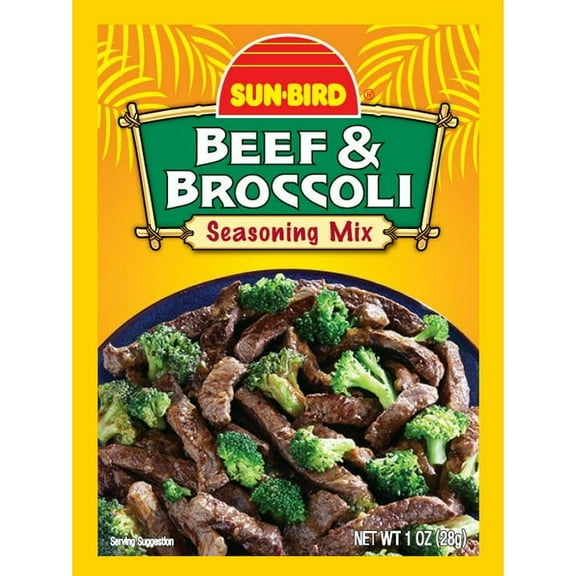 Pack of 24, Sunbird Beef & Broccoli Seasoning Mix, 1 oz