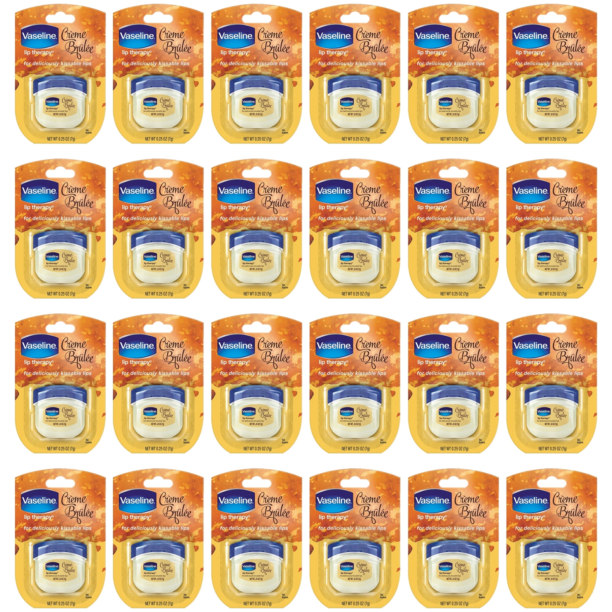 Pack of (24) Vaseline Lip Therapy Lip Balm, Creme Brulee 0.25 oz