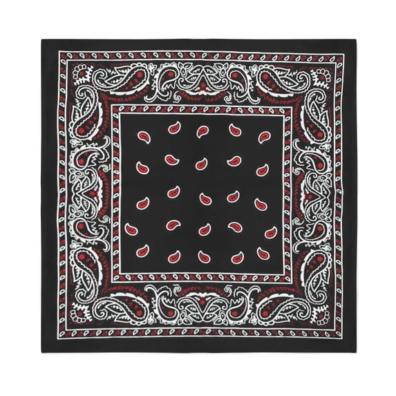 Pack of 24 XL Handkerchiefs 100% Cotton Pocket Squares for Men (Black and Red)