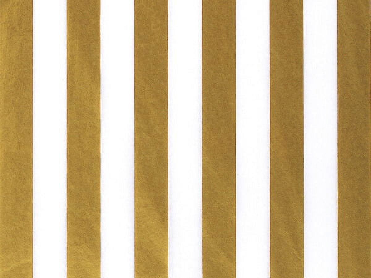Pack of 240, Gold Metallic Stripe Tissue Paper 20" X 30" Sheets Tissue Prints To Dress Up Packaging For Special Occasion