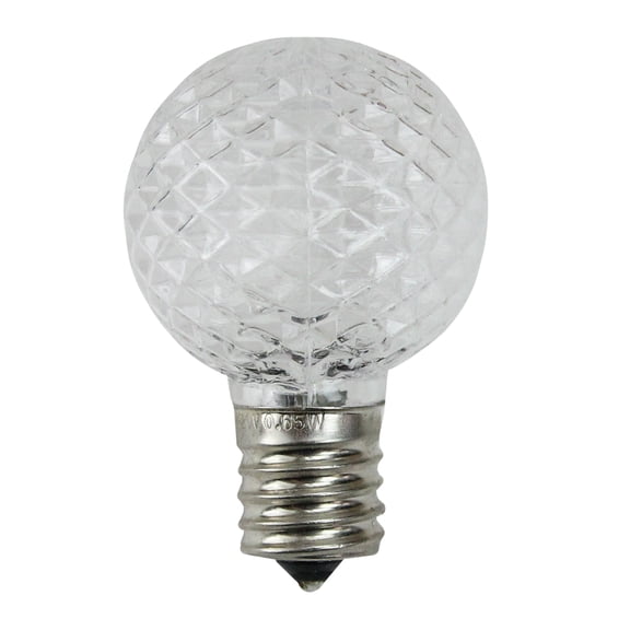 Northlight Faceted LED G40 Globe Christmas Replacement Bulbs - Clear - Pack of 25