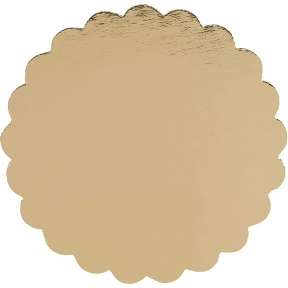The Baker Celebrations Gold 6" Cake Circles, 25 Count, Scalloped Boards Made in USA