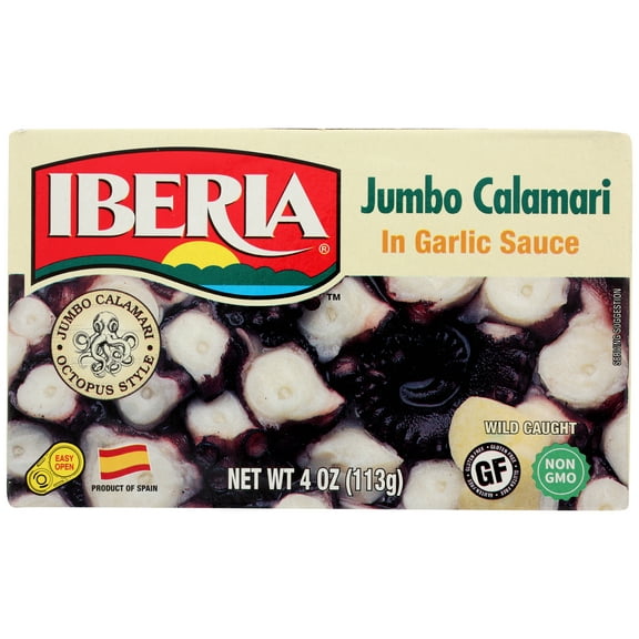 Pack of 25, Iberia Jumbo Calamari in Garlic Sauce, 4 oz