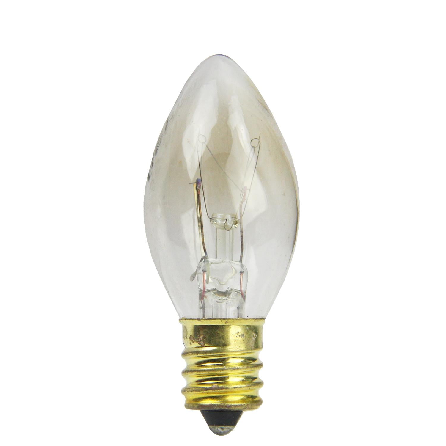 Pack of 25 Incandescent C7 Clear Christmas Replacement Bulbs