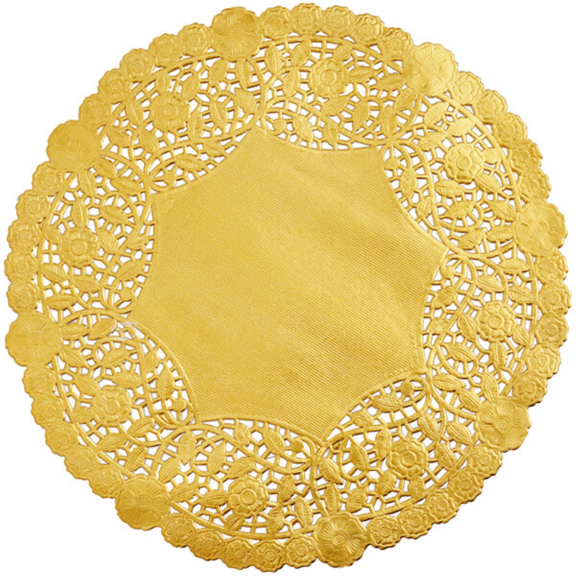 Pack of 25 Metallic Gold Foil 10" Paper Lace Decorative Doilies Made