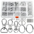thumbnail image 1 of Pack of 265 Carabiner Keychain Rings Practical Keyring Accessory Metal Keyring Keychain Split Rings Keyfob Key Rings, 1 of 7