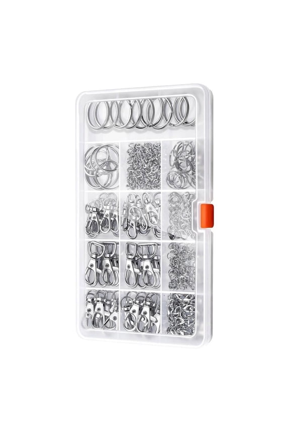 Pack of 265 Convenient Metal Keychain Rings Rotating Spring Hooks Key Chain Clip