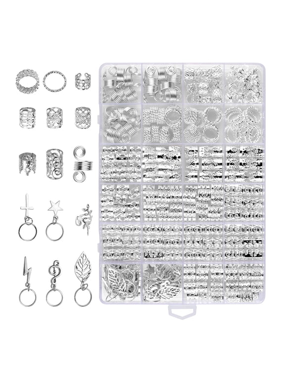 Pack of 275 Metal Hair Cuffs Clip HairRings for Braids Dreadlocks Adjustable Hair Spirals Jewelry for Men Women Teens
