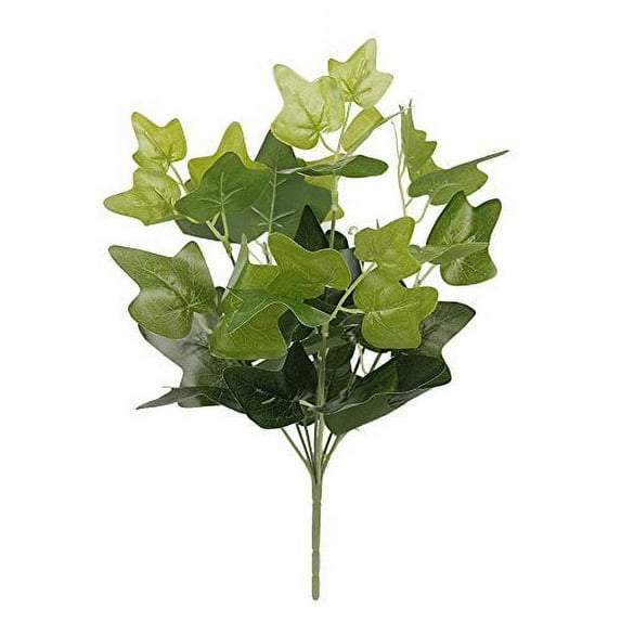 Pack of 3: 14"Faux Green Tropical Leaf Bush with 7 stems of greenery