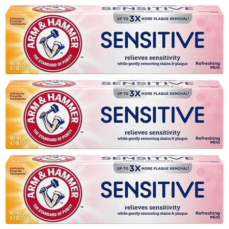 Pack of (3) ARM And HAMMER Sensitive Teeth And Gums Toothpaste 4.5 oz