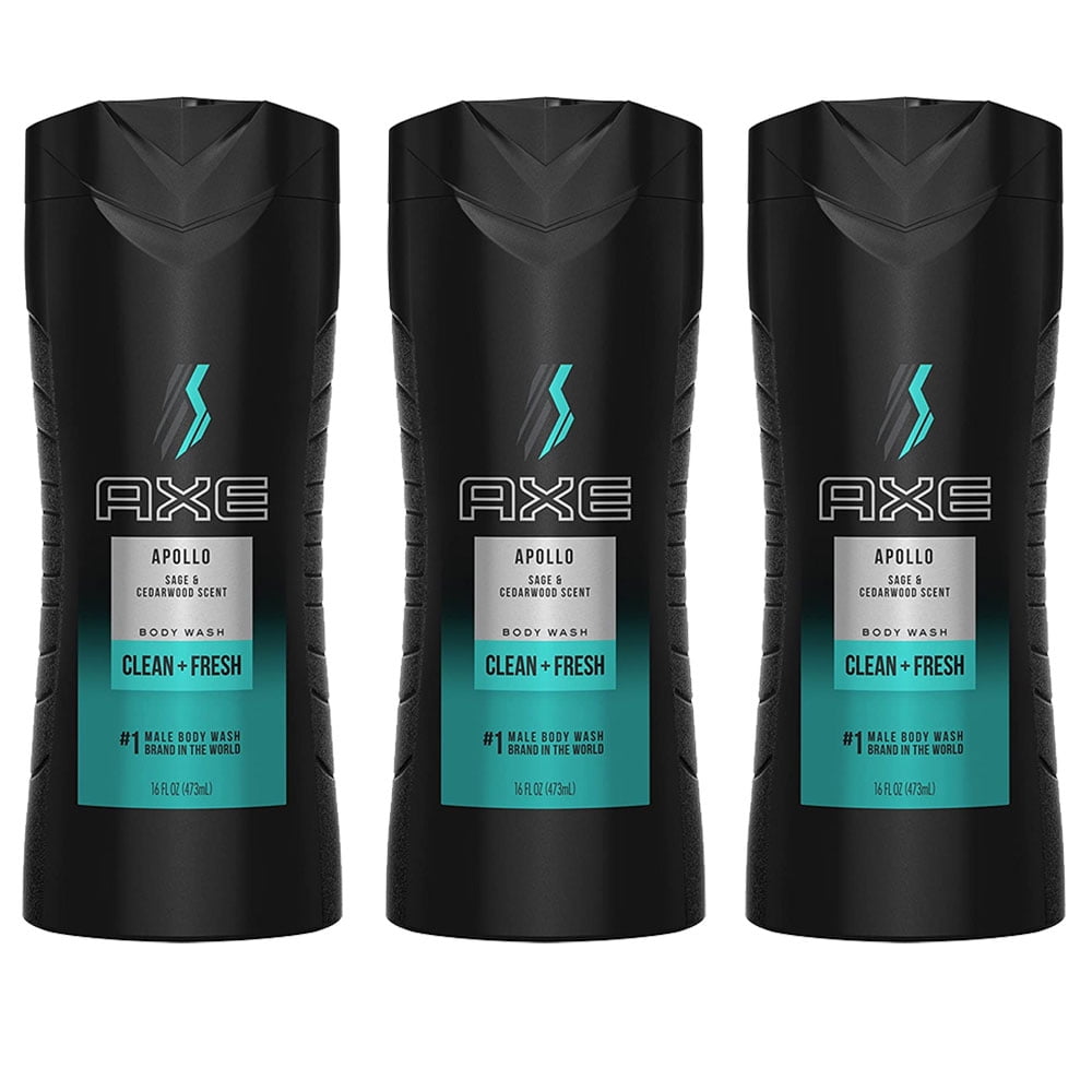 Pack of (3) AXE Body Wash for Men, Apollo, 16 Fl Oz