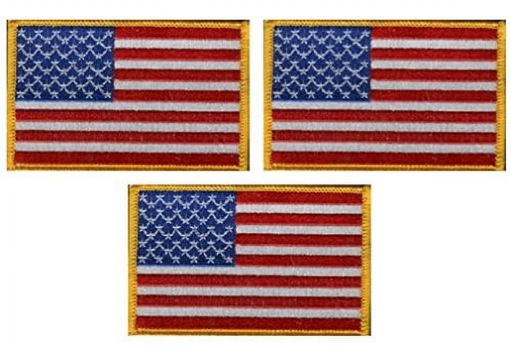 AMERICAN FLAG IRON ON PATCH, 3 Iron-on Emblems by D. Turin & Company