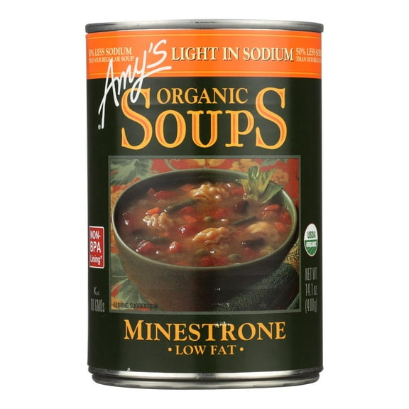 (Pack of 3)Amy's - Organic Low Sodium Minestrone Soup - 14.1 oz