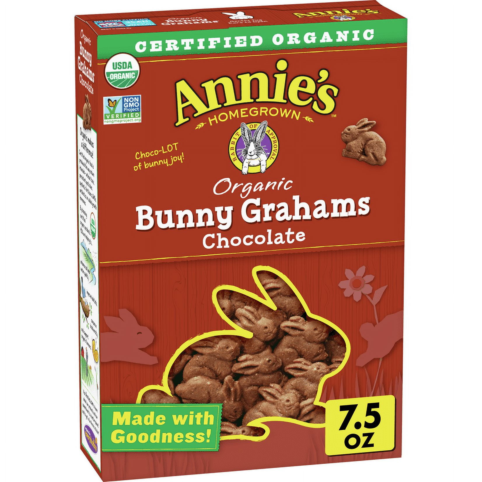 (Pack of 3) Annie's Homegrown Bunny Grahams Chocolate, 7.5 Oz