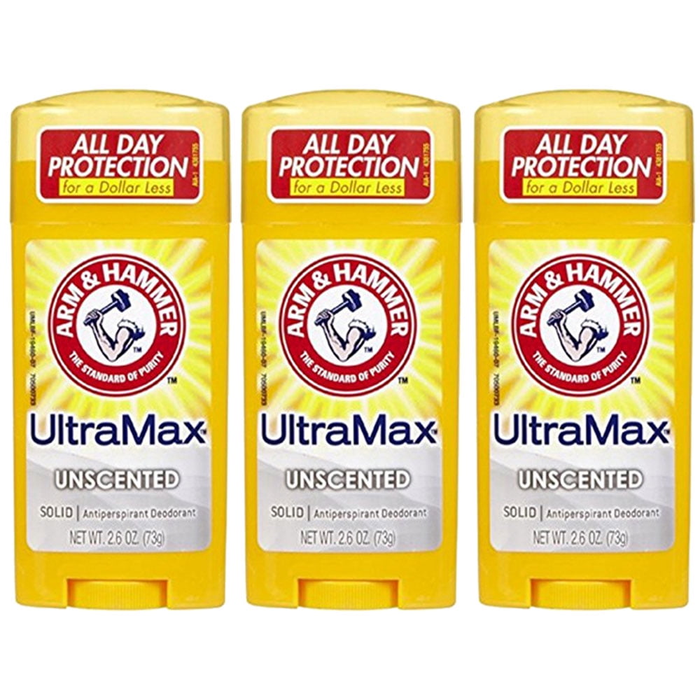 Pack of (3) Arm And Hammer Ultramax, Unscented Antiperspirant Deodorant