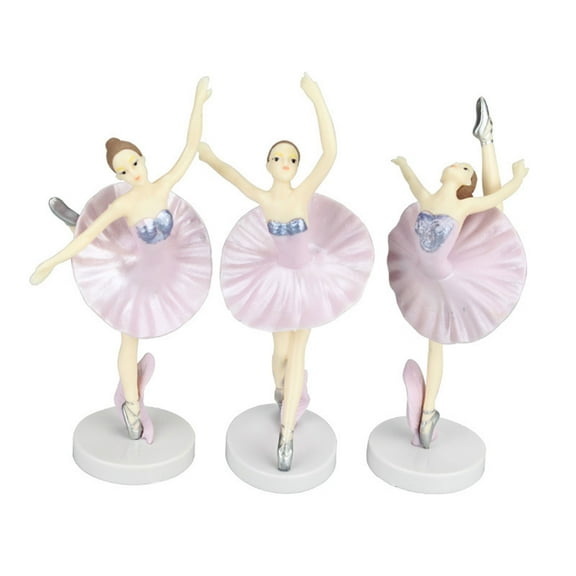 Pack of 3 Ballet Girl Cake Decorations Ballerinas Cake Decors Perfect for Girls Princess, Wedding,Birthday Celebrations