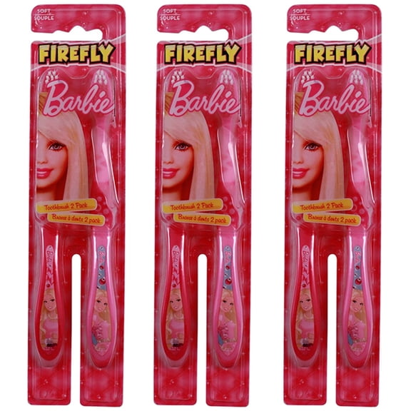 Pack of (3) Barbie Toothbrush Twin Pack By Smile Guard Dr. Fresh