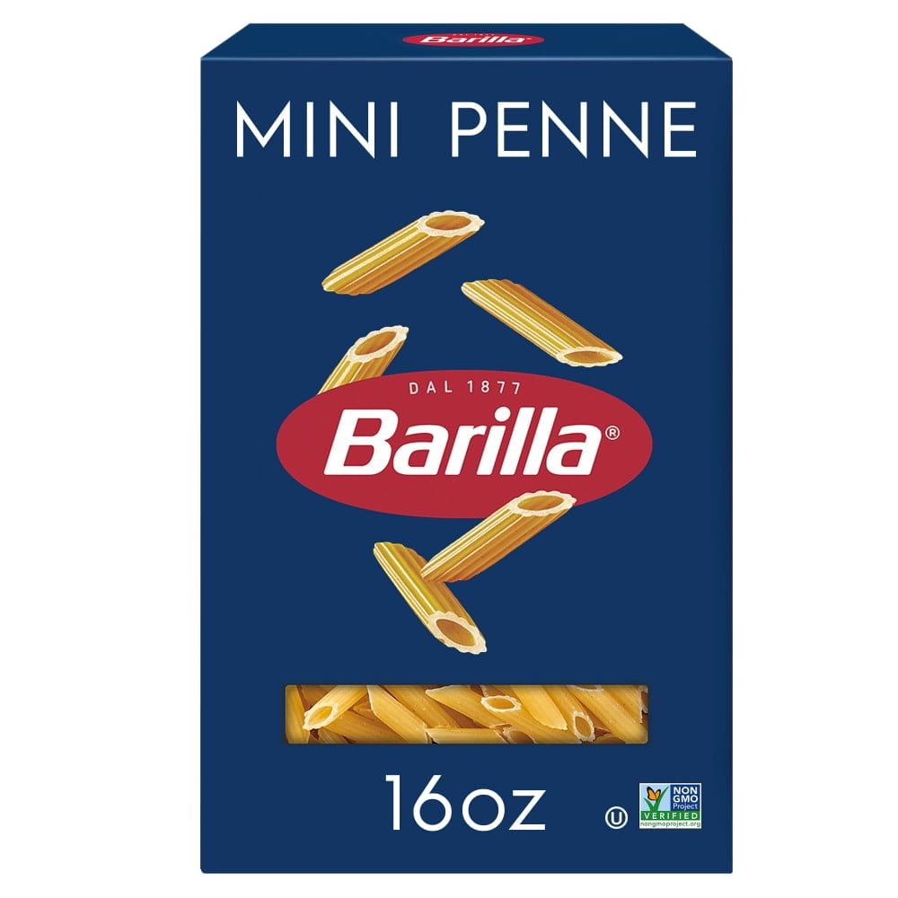 Pack of 3 Barilla Mini Penne Pasta, Quality Non-GMO and Kosher Certified Pasta, 16 oz (packaging may vary)