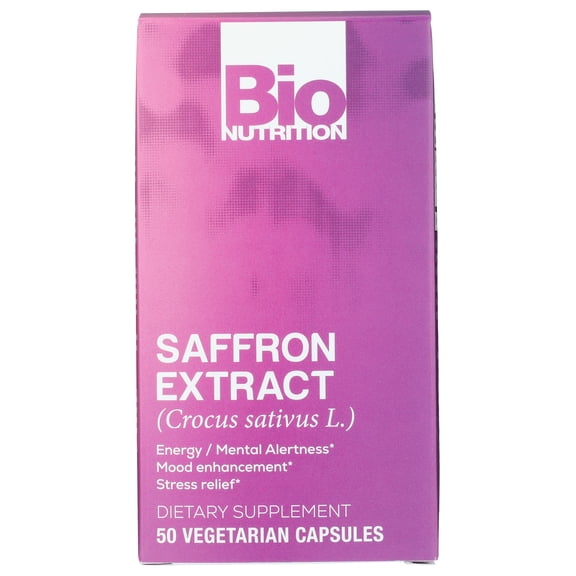 Pack of 3, Bio Nutrition Saffron Extract Dietary Supplement, 50 vc