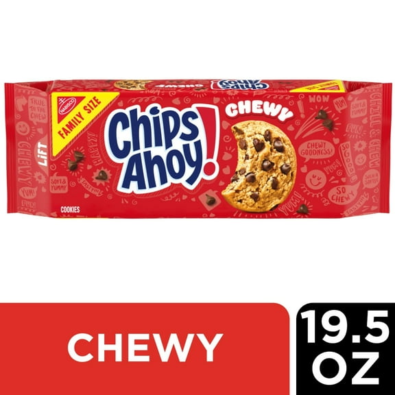 Pack of 3 CHIPS AHOY! Chewy Chocolate Chip Cookies Family Size, 19.5 oz (packaging may vary)