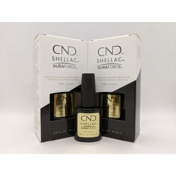 (Pack of 3) CND Shellac Nail Polish Duraforce Top Coat 0.5 Fl oz
