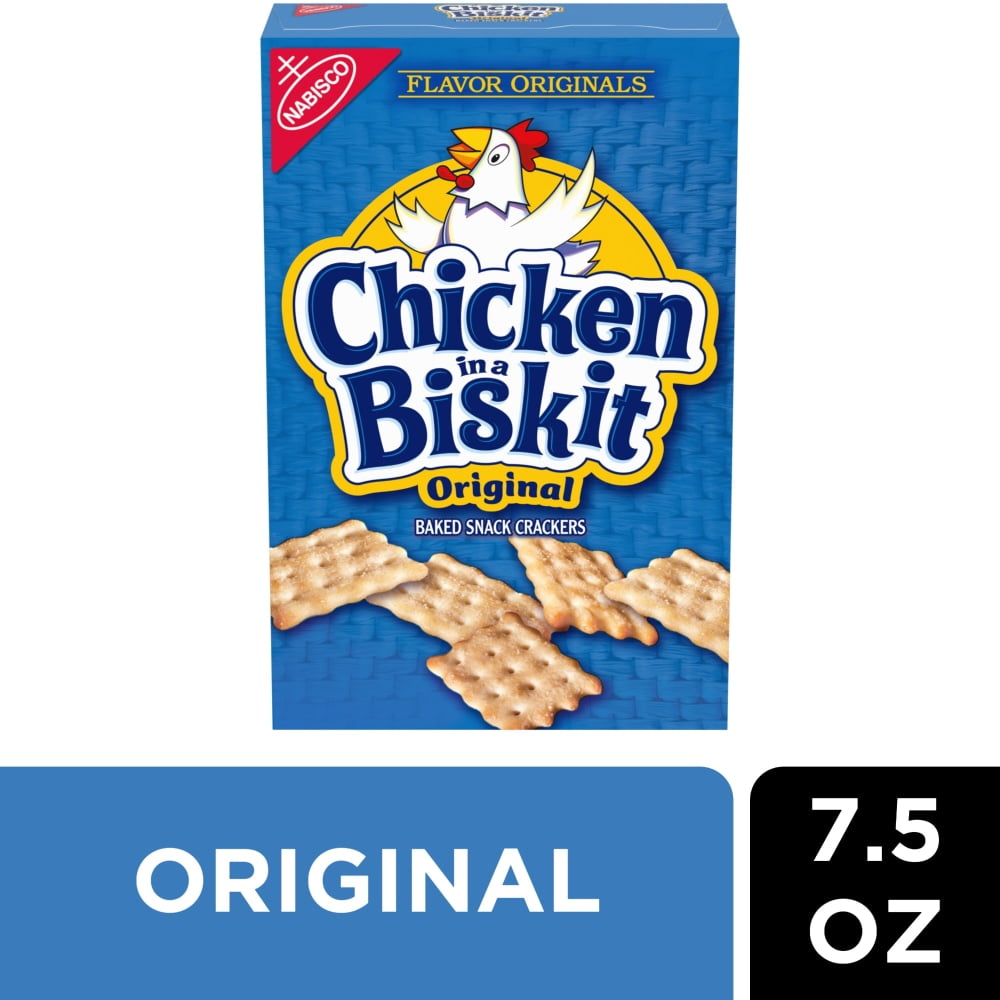 Pack of 3 Chicken In A Biskit Original Baked Snack Crackers, 7.5 oz (packaging may vary)