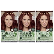 Pack of 3 Clairol Natural Instincts Semi-Permanent Hair Color, 6RR Light Red