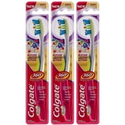Pack of 3 Colgate 360 4 Zone Whole Mouth Clean Manual Toothbrush, Soft