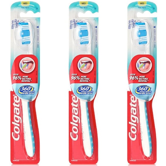 Pack of (3) Colgate 360 Full Head Toothbrush, Medium