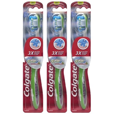 Pack of (3) Colgate 360 Total Advanced Full Head Toothbrush, Medium
