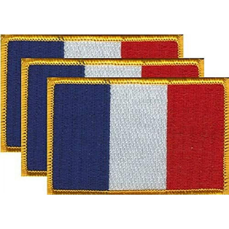 Pack of 3 Country Flag Patches 3.50 x 2.25, Three International  Embroidered Iron On or Sew On Flag Patch Emblems (Paraguay)
