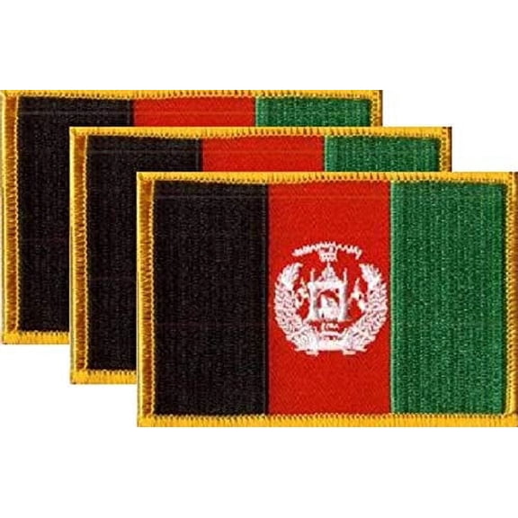 Pack of 3 Country Flag Patches 3.50" x 2.25", Three International Embroidered Iron On or Sew On Flag Patch Emblems (Mexico)