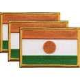 thumbnail image 1 of Pack of 3 Country Flag Patches 3.50" x 2.25", Three International Embroidered Iron On or Sew On Flag Patch Emblems (Niger), 1 of 1