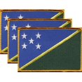 thumbnail image 1 of Pack of 3 Country Flag Patches 3.50" x 2.25", Three International Embroidered Iron On or Sew On Flag Patch Emblems (Solomon Islands), 1 of 1