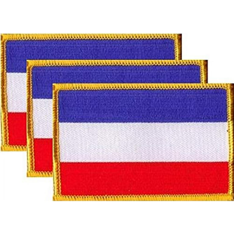 Pack of 3 Country Flag Patches 3.50 x 2.25, Three International