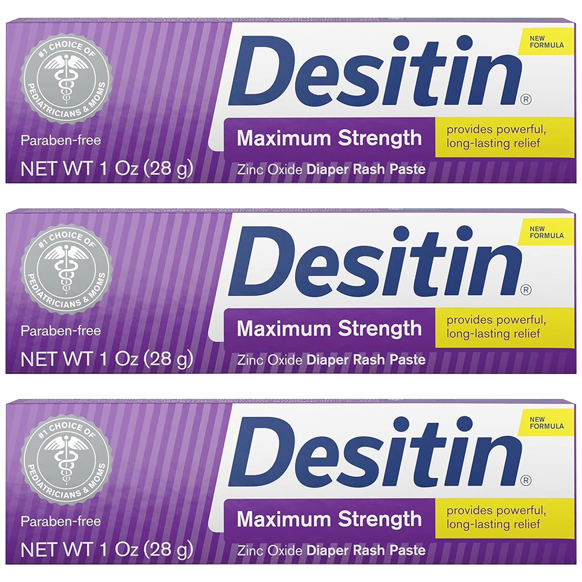 Pack of (3) Desitin Diaper Rash Ointment Desitin Maximum Strength Original Paste for Diaper Rash