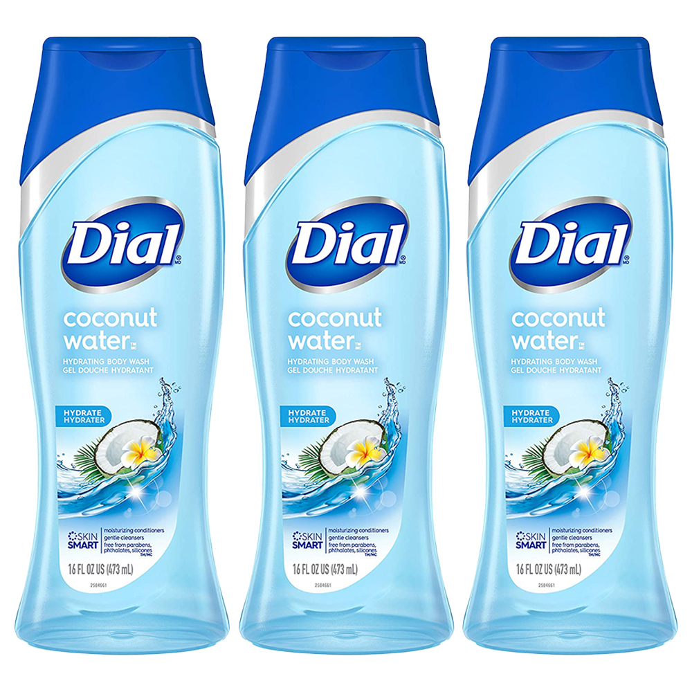 Pack of (3) Dial Coconut Water Hydrating Body Wash, 16 fl oz