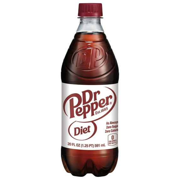 Pack of 3 Diet Dr Pepper Soda Bottle, 20 fl oz (packaging may vary)