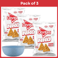 thumbnail image 1 of Pack of 3 Doritos Simply NKD No Dyes No Artificial Flavors Nacho Cheese Tortilla Chips Bag, 9.25 oz​-With Bowl, 1 of 6