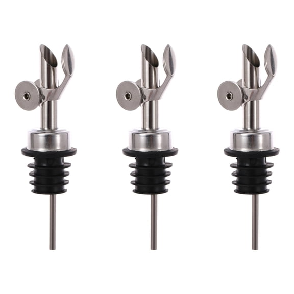 Pack of 3 Drip Proof Nonrust Steel Oil Dispenser Spouts Automatic Stoppers