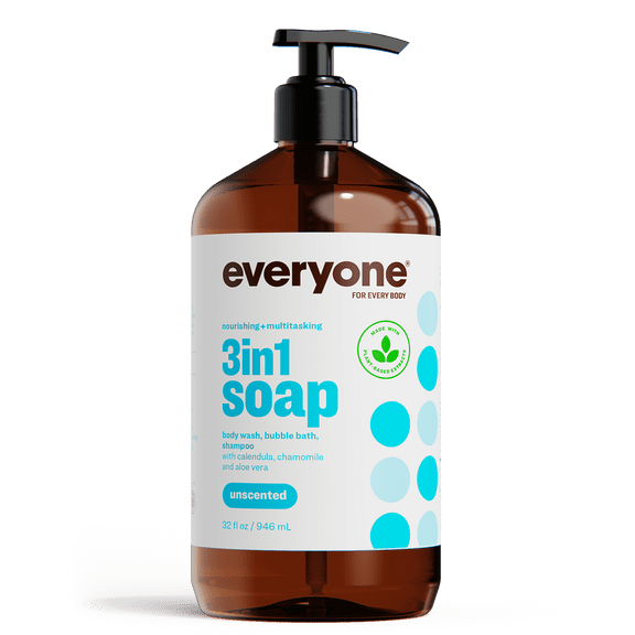 Pack of 3, Everyone 3in1 Unscented Soap, 32 fl oz
