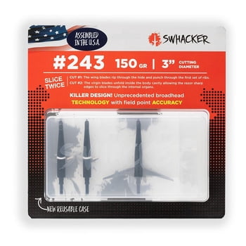 (Pack of 3) Expandable 2-Blade Broadheads by Swhacker, 150 Grain, 3" Cut, Razor-Sharp Performance
