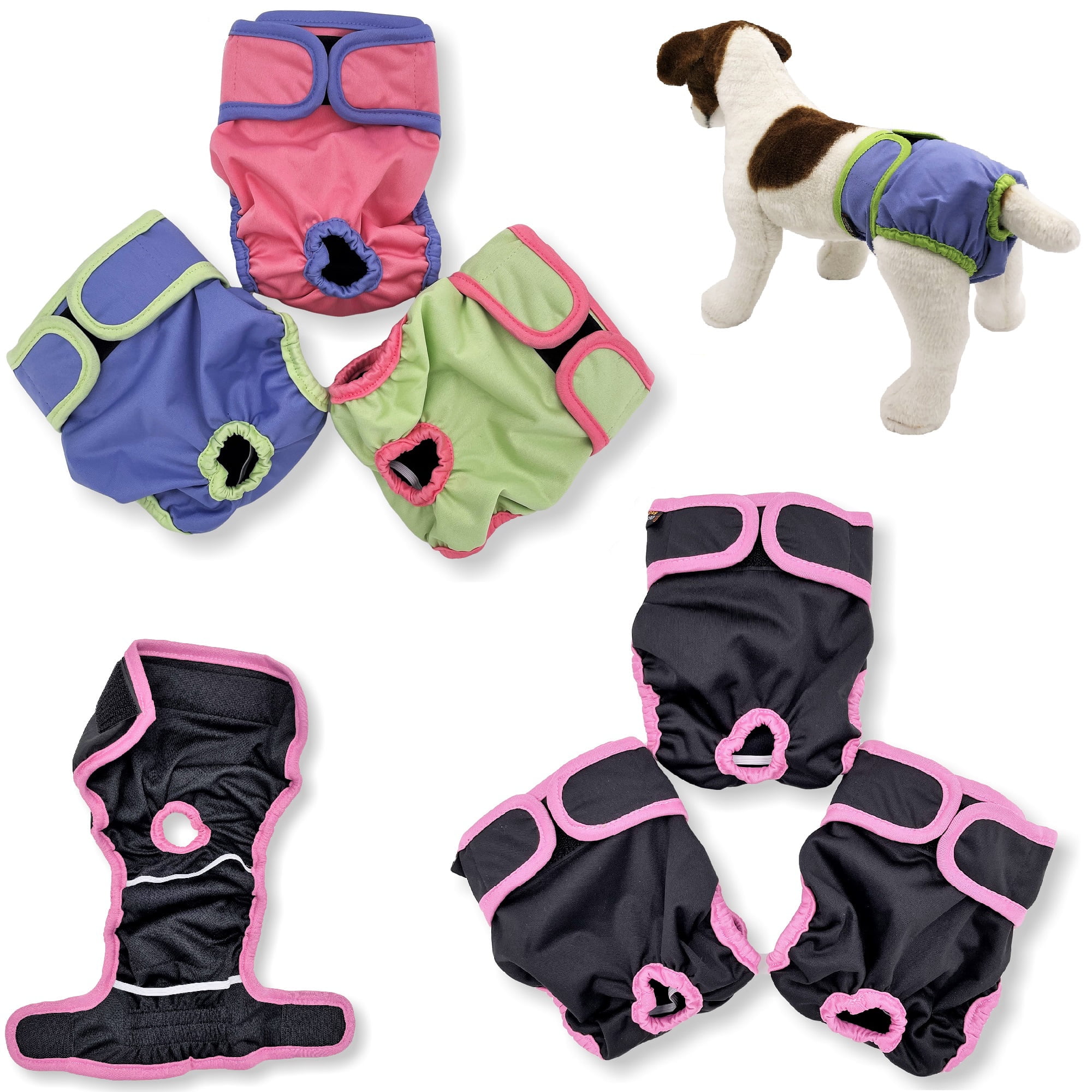 Pack of 3 Female Dog Diapers Cat Waterproof Leak Proof Washable Sanitary Panties for Small Medium and Large Pets