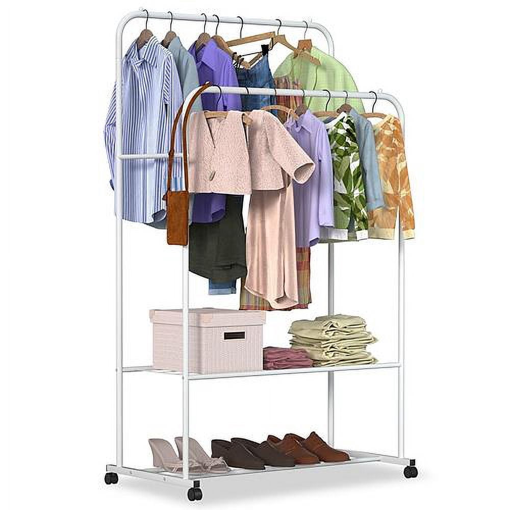 [Pack of 3] Garment Hanging Rack Clothing Hanging Rail Pillow Shoe ...