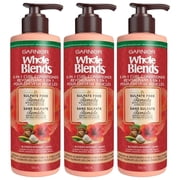 Pack of 3 Garnier Whole Blends 5 in 1 Curl Conditioner with Royal Hibiscus Shea Butter, 12 fl oz