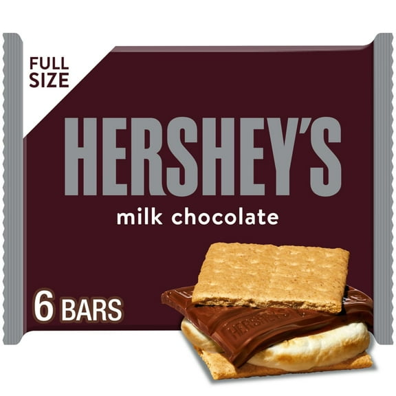 Pack of 3 HERSHEY'S Milk Chocolate S'mores Candy Bars, 6 ct, 1.55 oz (packaging may vary)