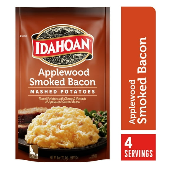 Pack of 3 Idahoan Applewood Smoked Bacon Mashed Potatoes, 4 oz (packaging may vary)
